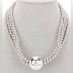 SILVER CCB BEAD NECKLACE